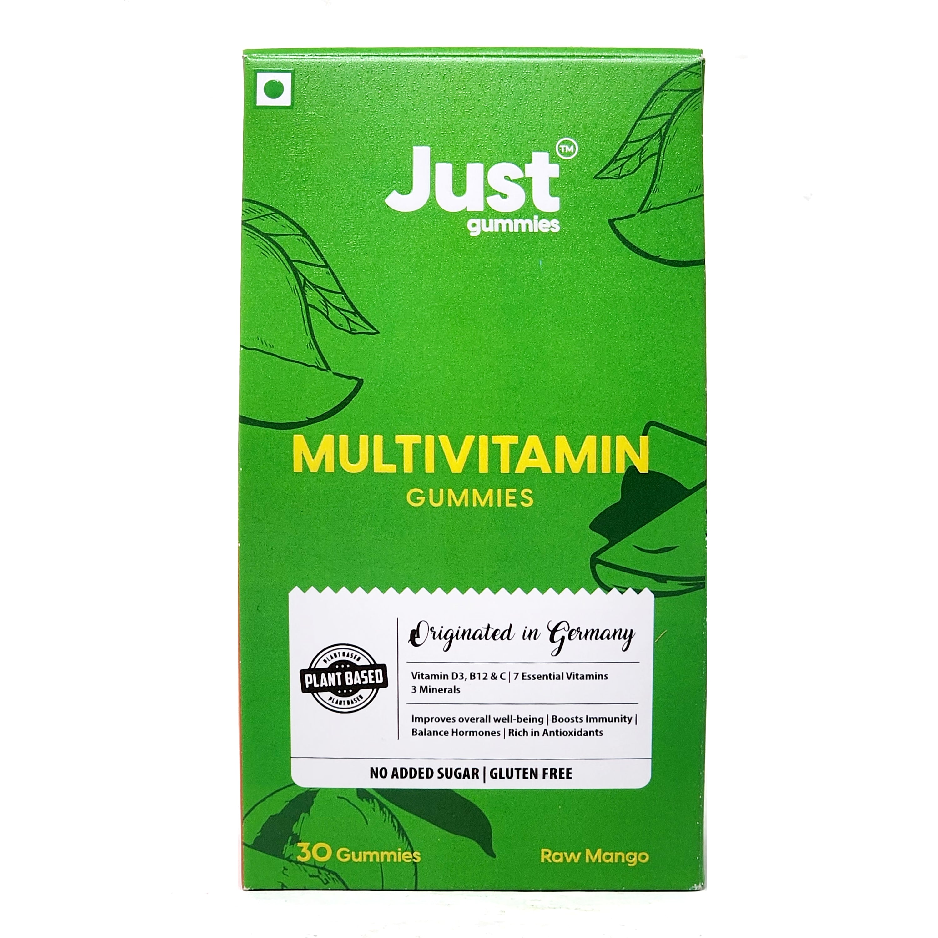 Just Mutivitamin Gummies (Pack of 30) | For Men and Women| With essential vitamins, minerals, and amino acids | Zinc, Iron, and Biotin | Boost energy and metabolism, improves overall wellbeing,