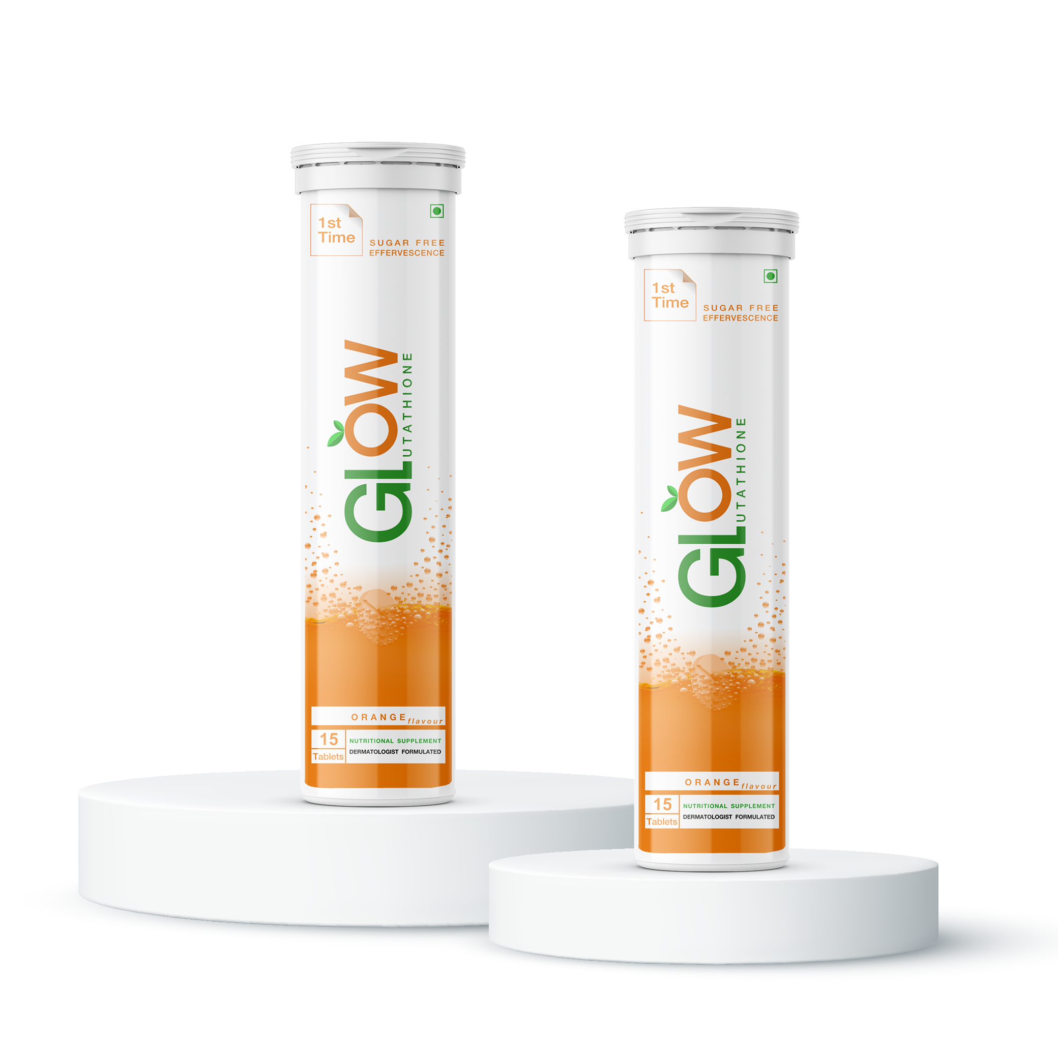 Glow Glutathione</br>2 in 1 L-Glutathione 500mg + Vitamin C 1000mg - 15 + 15 Effervescent Tablets+ Gluta Glow Soap