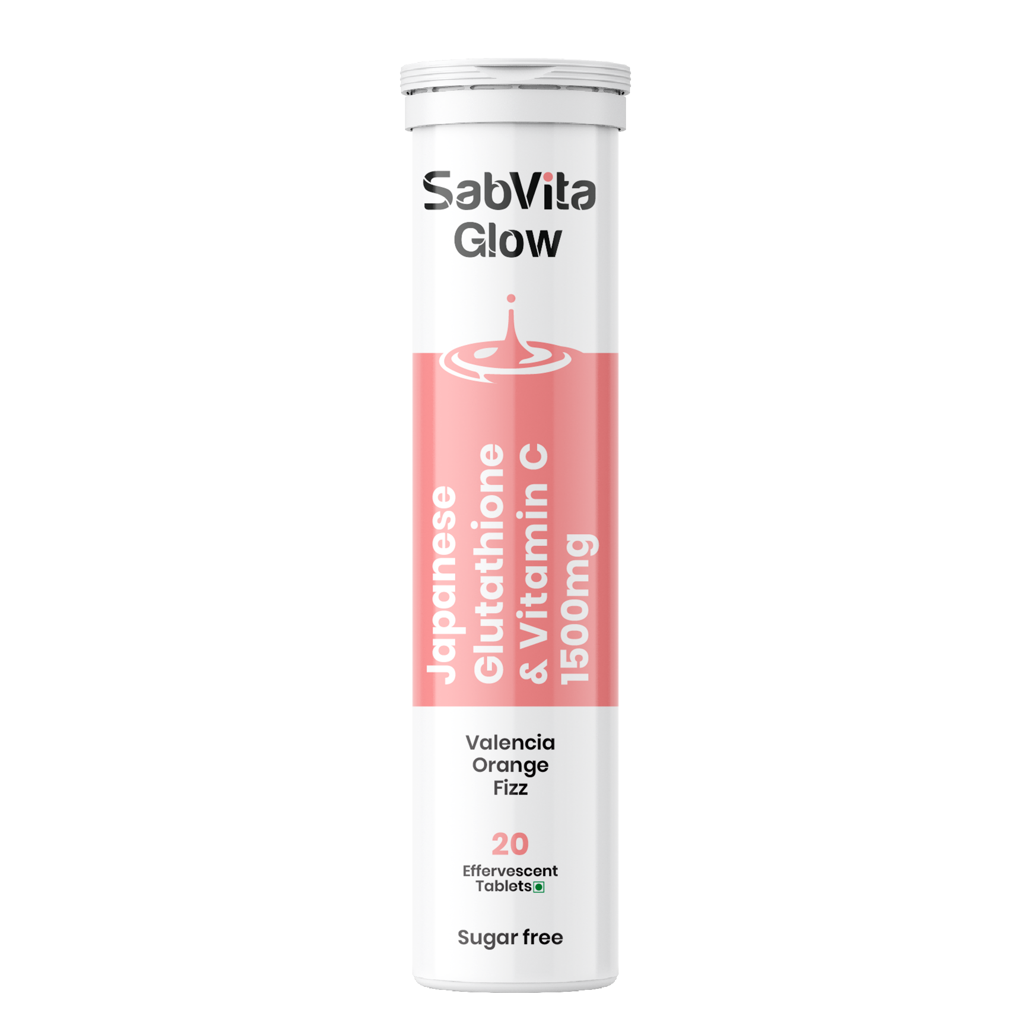 Sabvita Glow 2 in 1 L-Glutathione 500mg + Vitamin C 1000mg- 20 Effervescent Tablets
