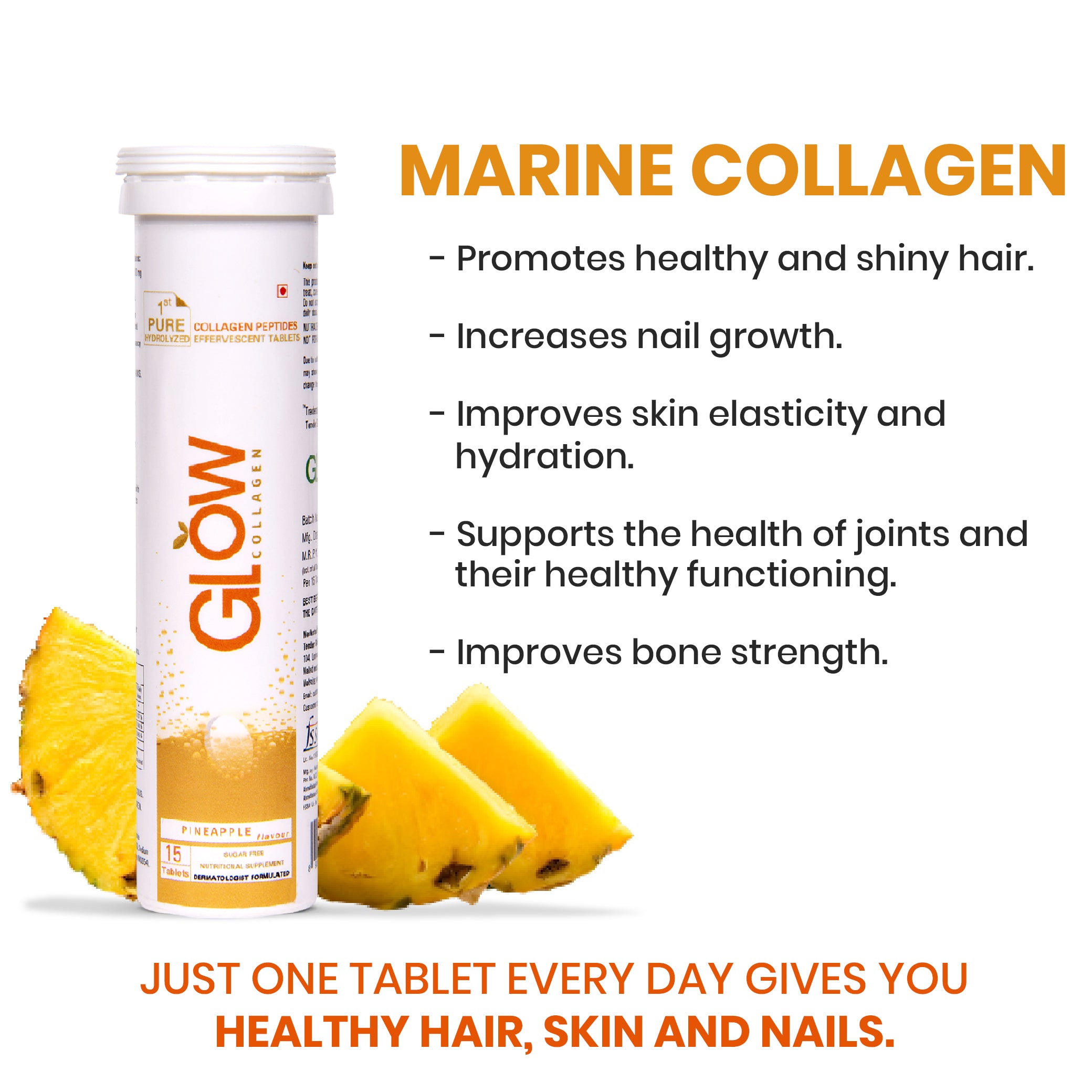 Glow Collagen 1000mg Effervescent Tablets.