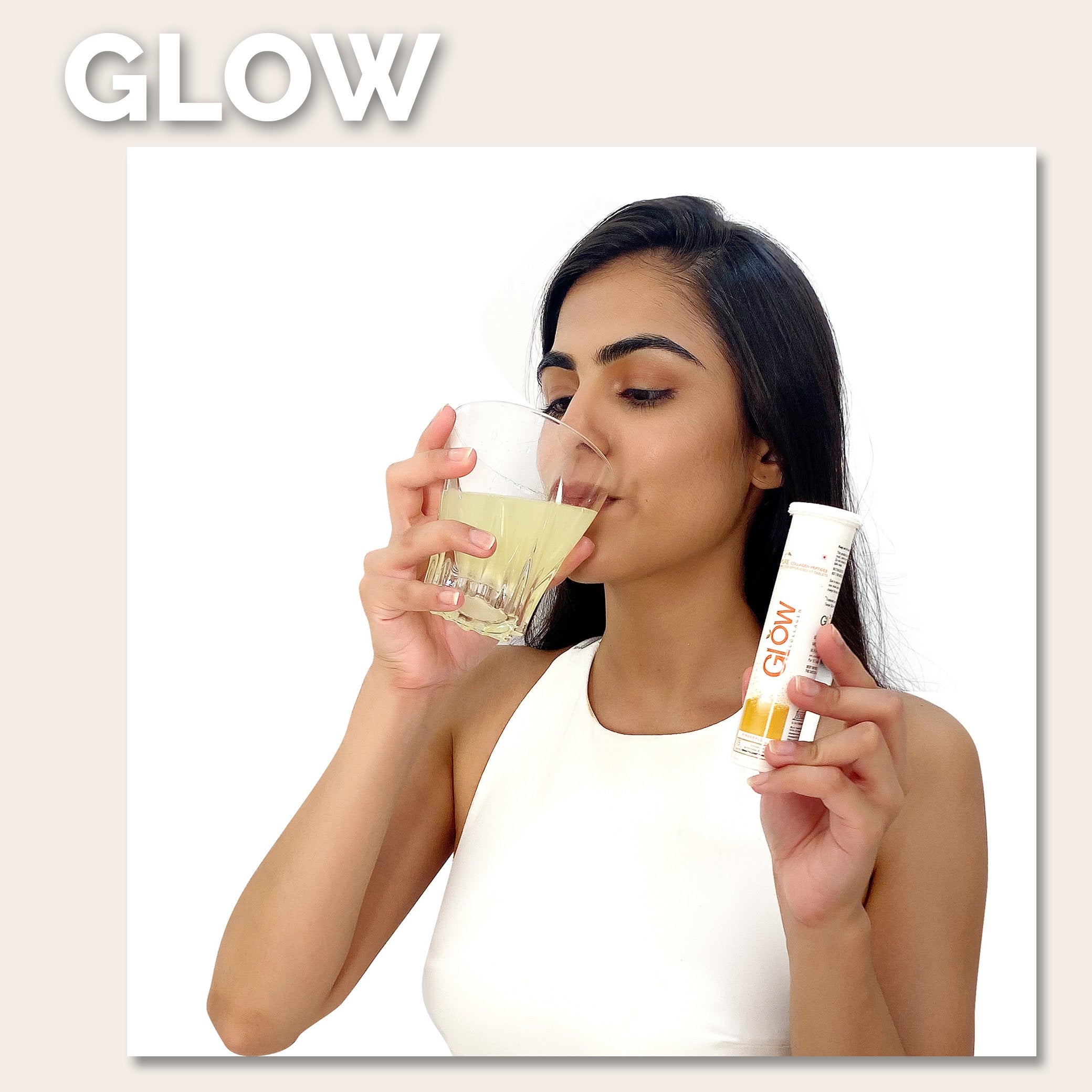 Glow Collagen 1000mg Effervescent Tablets.