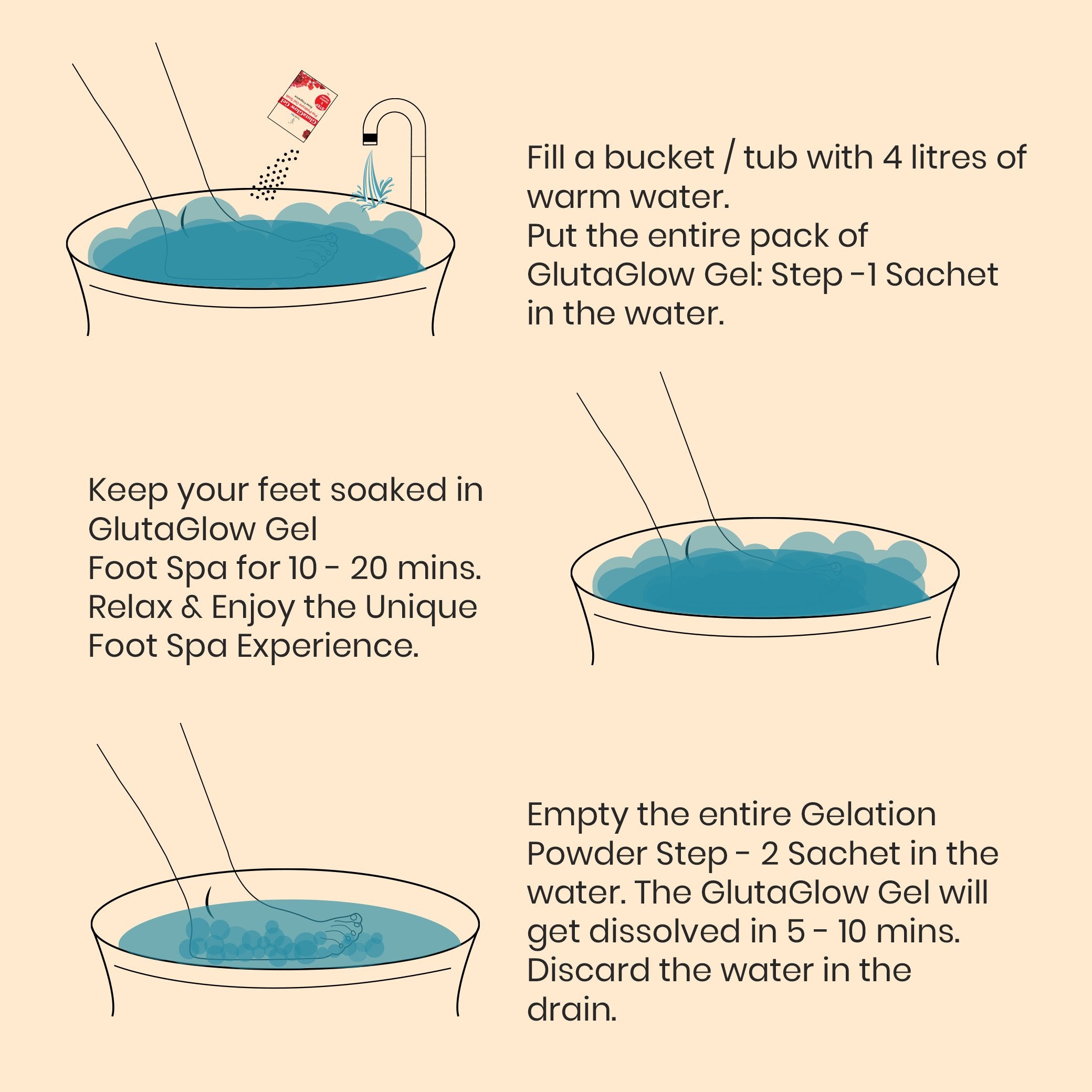 GlutaGlow</br>Natural Crystal Luxury FootSpa At Home