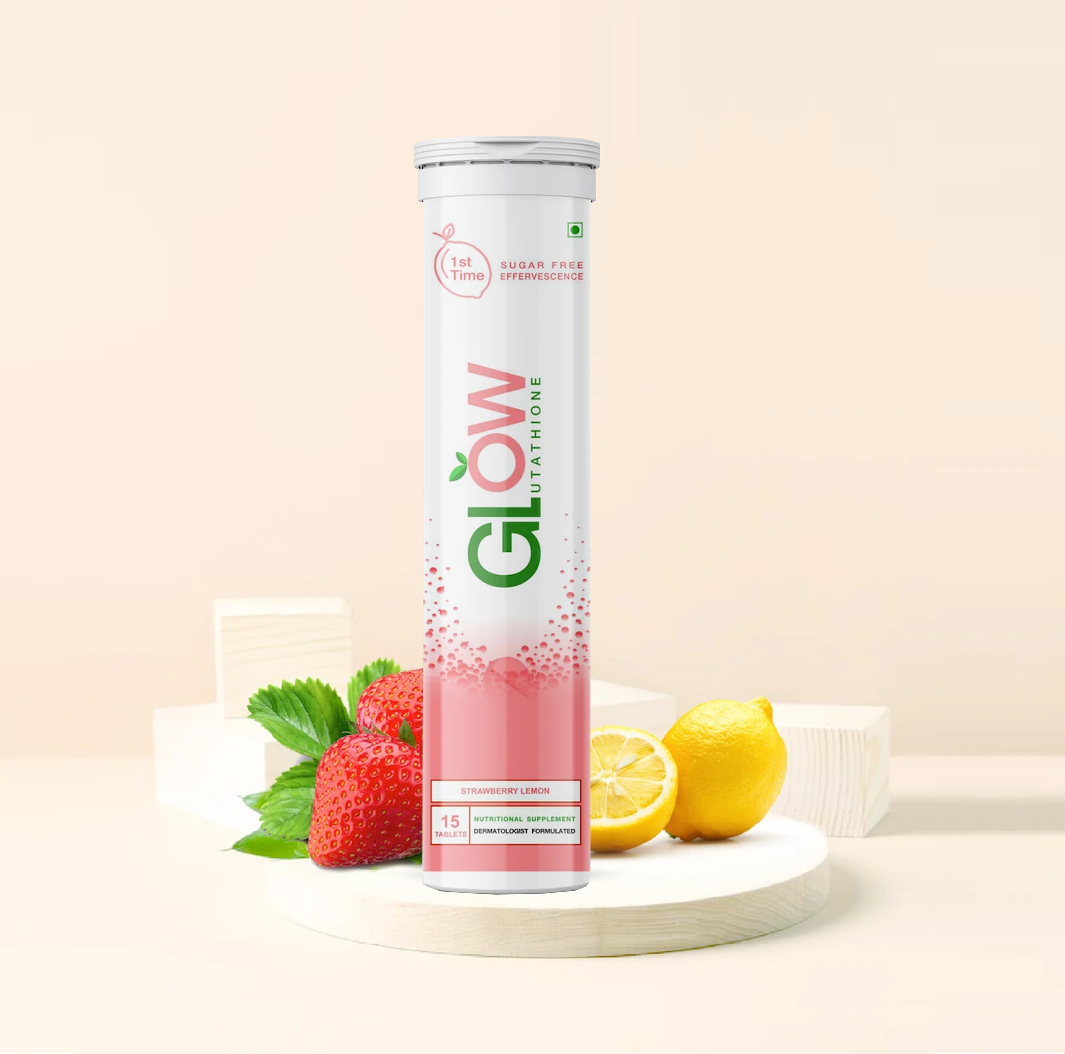 Glow Glutathione</br>2 in 1 L-Glutathione 500mg + Vitamin C 1000mg- 15 + 15 Effervescent Tablets