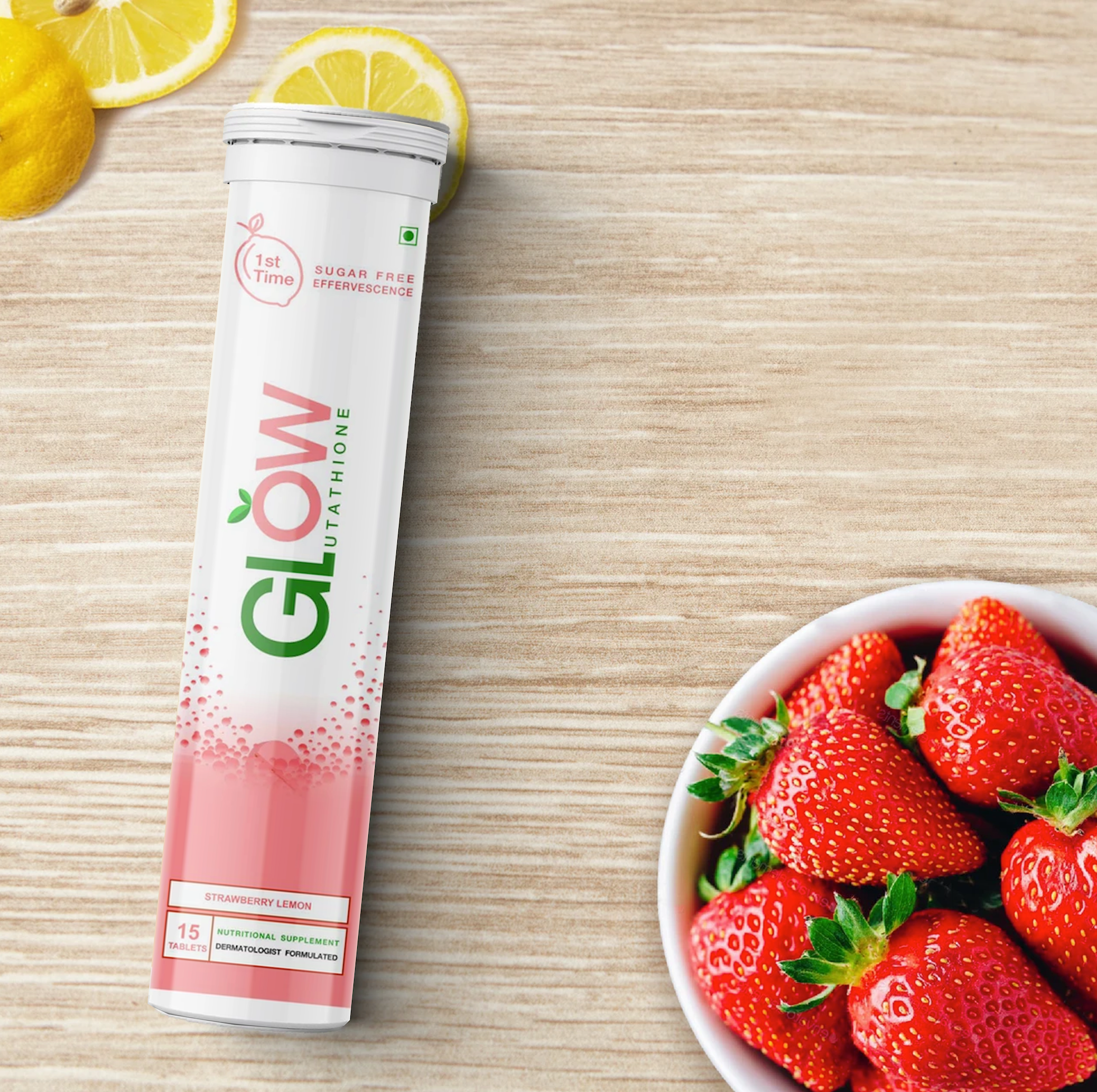 Glow Glutathione</br>2 in 1 L-Glutathione 500mg + Vitamin C 1000mg- 15 + 15 Effervescent Tablets