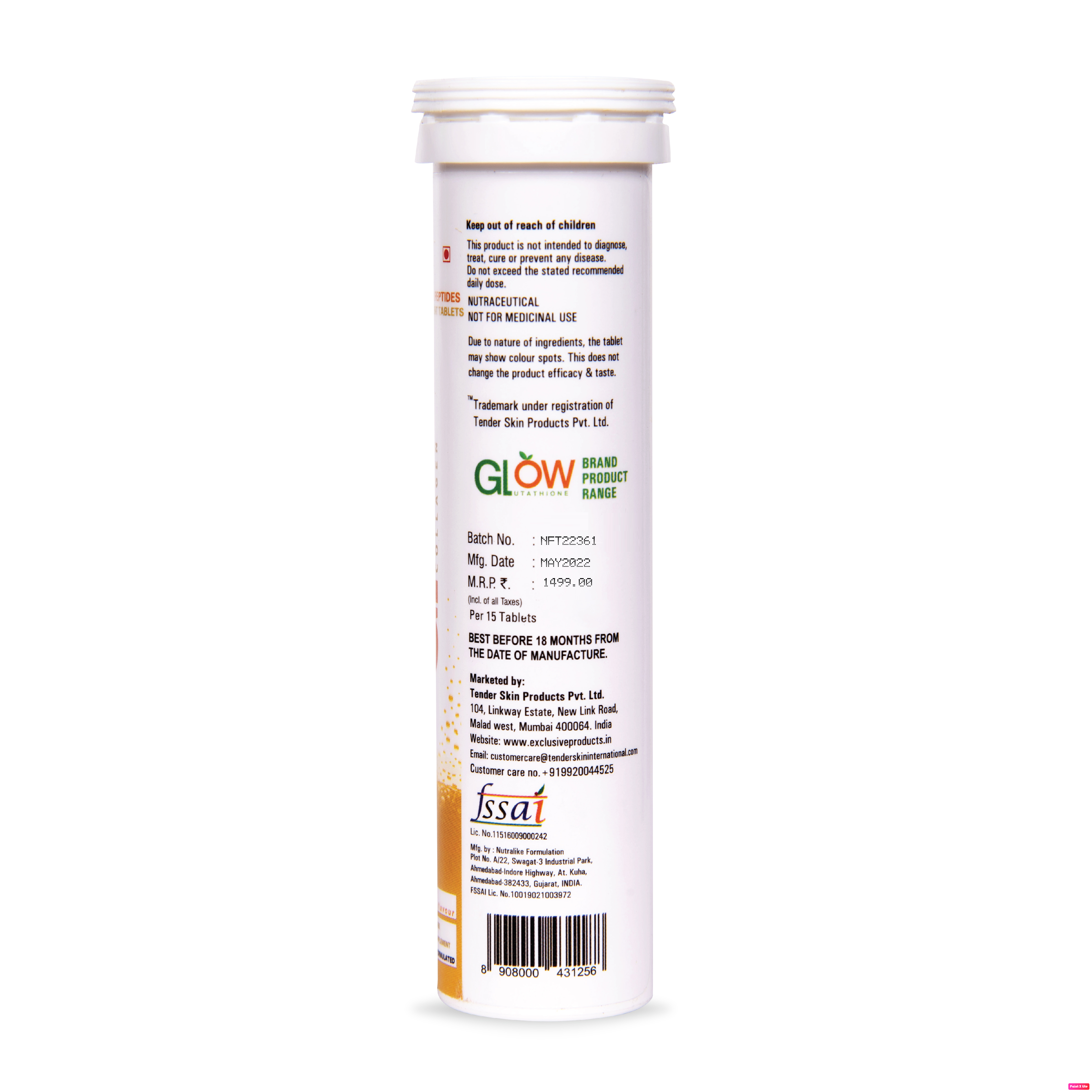 Glow Collagen 1000mg Effervescent Tablets.