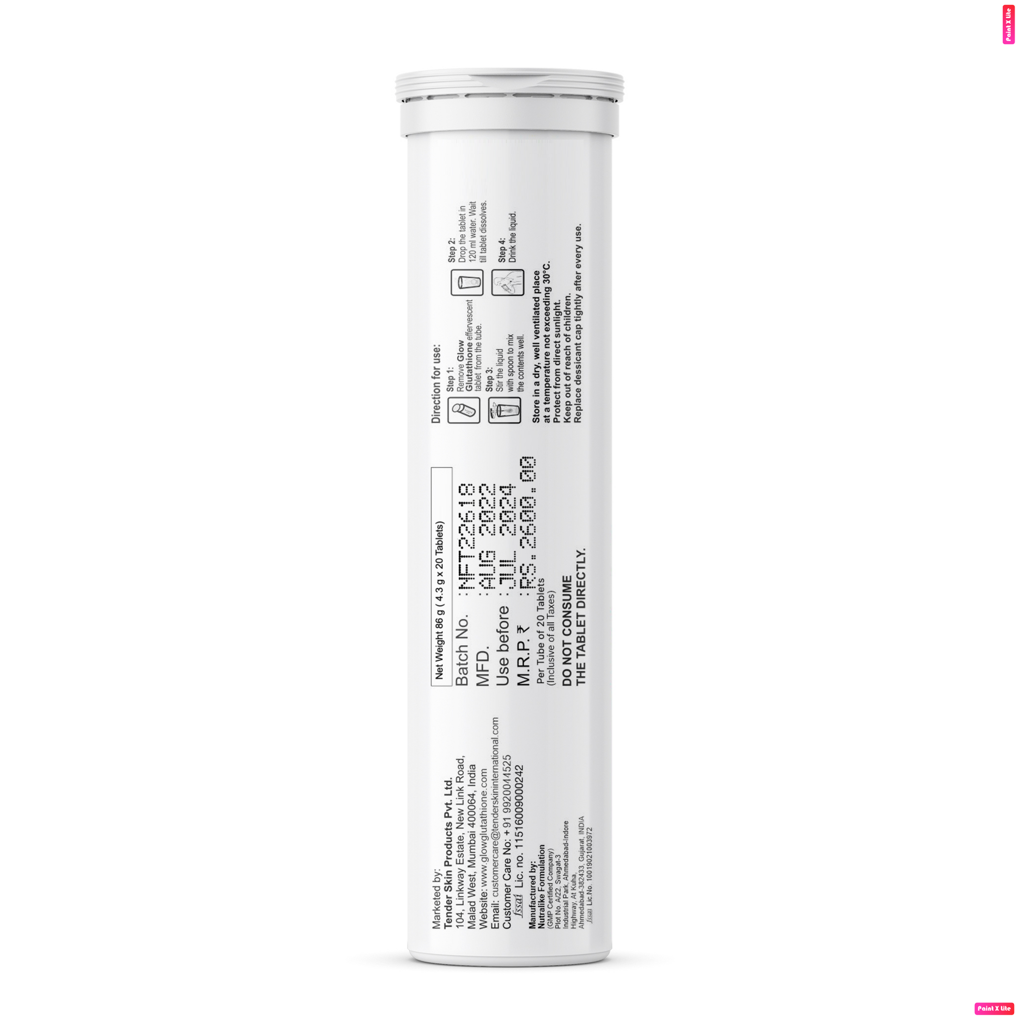 gilaa glow white premium glutathione c Bột Ngậm Trắng Da Gilaa Glow White Premium Glutathione C 3g/gói (vỏ trắng) main image 0