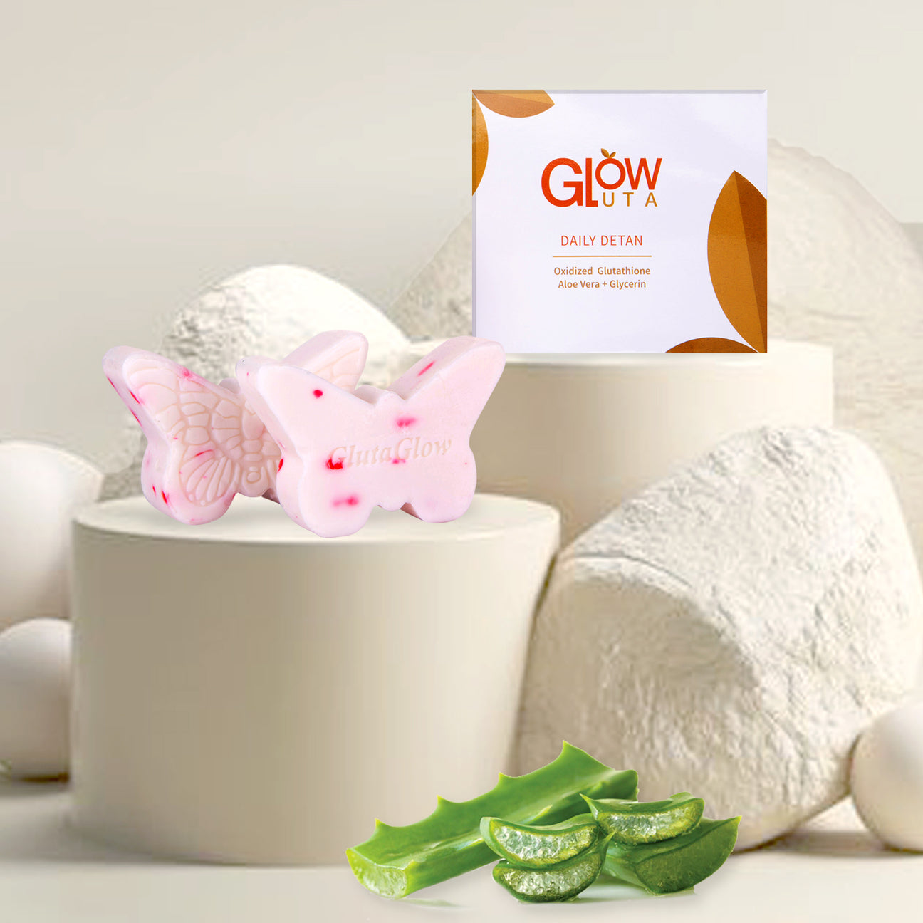 GlowGlutathione 2 in 1 L-Glutathione 500mg + Vitamin C 1000mg- 15 Effervescent Tablets , GlutaGlow Natural Crystal Luxury FootSpa At Home & GlutaGlow Soap Pack of 2